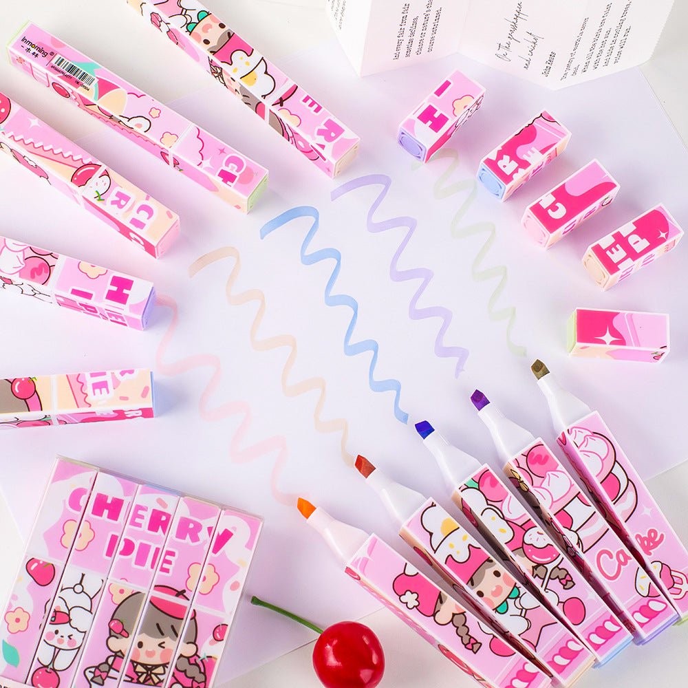 Cherry Pie Puzzle Highlighters - The Kawaii Nest