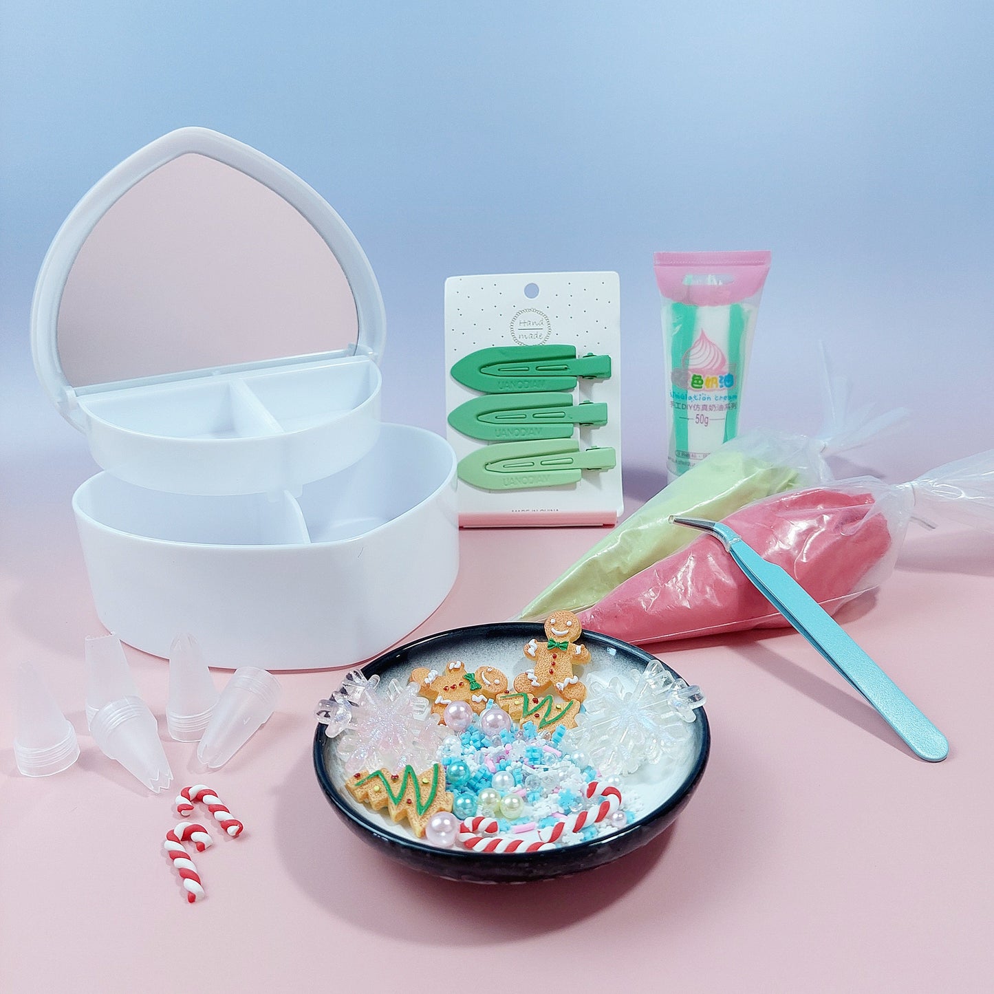 Christmas Cookies, Decoden Cake & Hairclip Kit - The Kawaii Nestcream craft