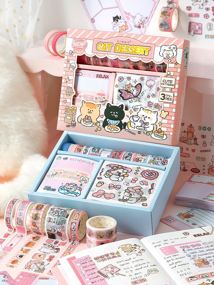 Cute Cat / Puppy Washi Tape & Memo Packs - The Kawaii Neststickers