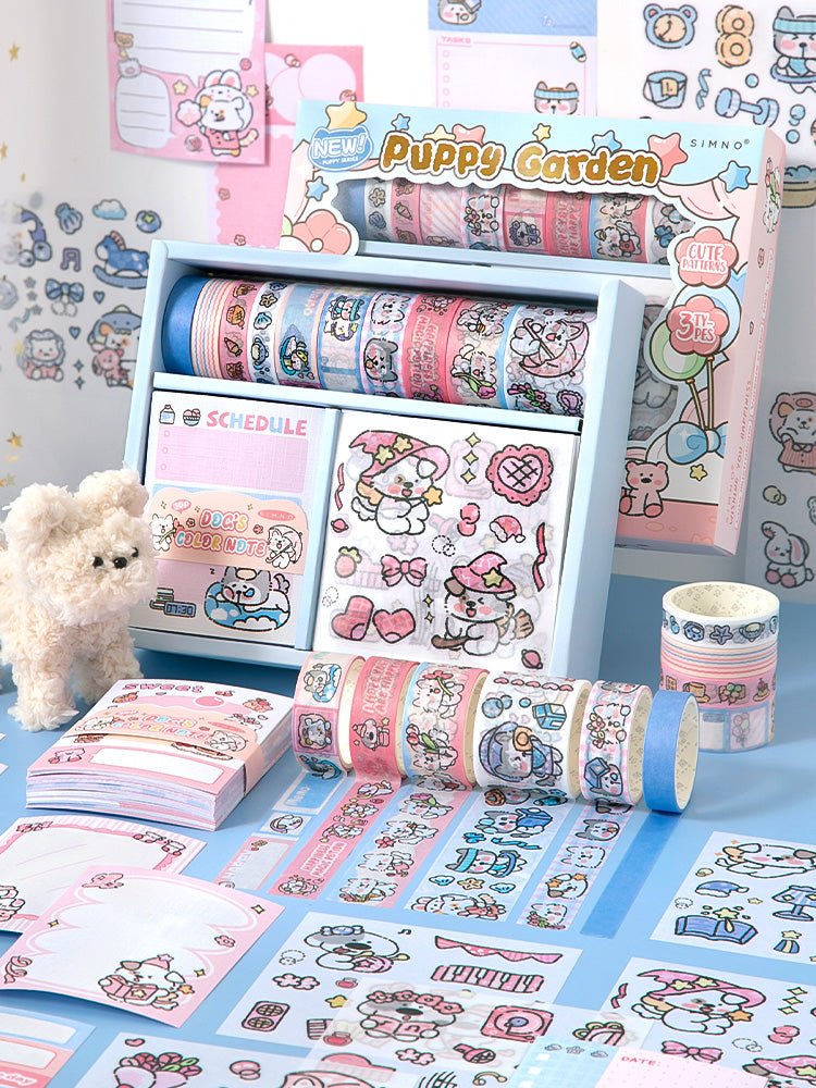 Cute Cat / Puppy Washi Tape & Memo Packs - The Kawaii Neststickers