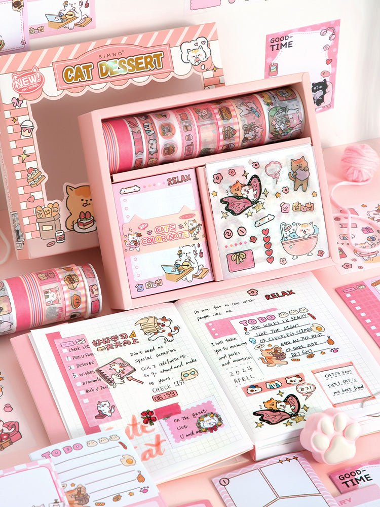 Cute Cat / Puppy Washi Tape & Memo Packs - The Kawaii Neststickers