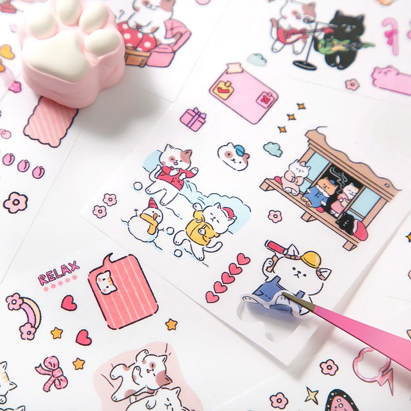 Cute Cat / Puppy Washi Tape & Memo Packs - The Kawaii Neststickers