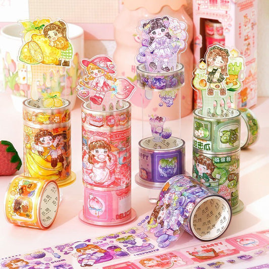 Cute Sticker Rolls and Stand ~ Fruit Series - The Kawaii Nest