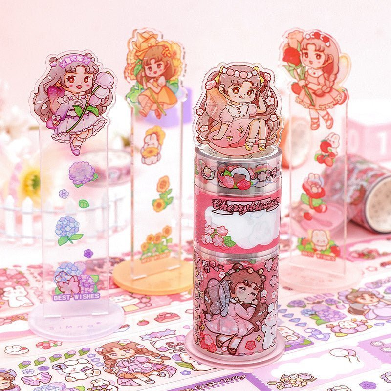 Cute Sticker Rolls & Stand ~ Garden Whisper Series - The Kawaii Nest