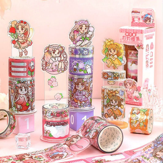 Cute Sticker Rolls & Stand ~ Garden Whisper Series - The Kawaii Nest