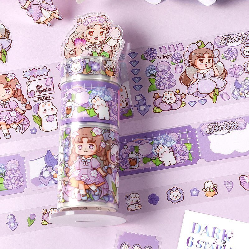 Cute Sticker Rolls & Stand ~ Garden Whisper Series - The Kawaii Nest