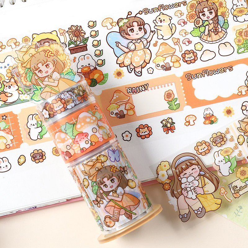 Cute Sticker Rolls & Stand ~ Garden Whisper Series - The Kawaii Nest