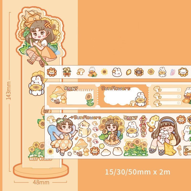 Cute Sticker Rolls & Stand ~ Garden Whisper Series - The Kawaii Nest