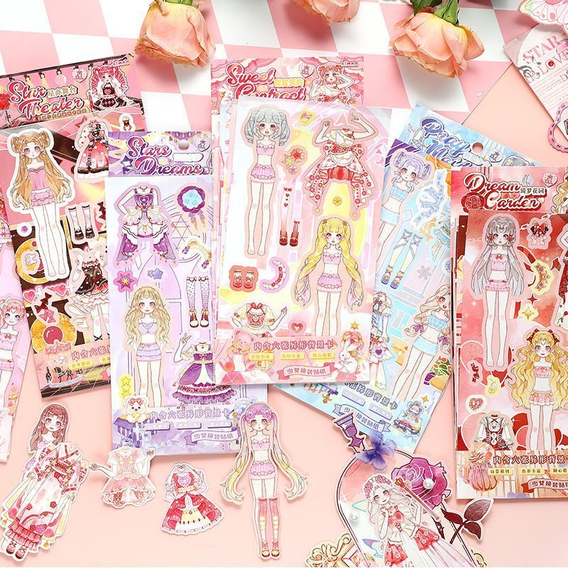 Dress - Up Dolls Sticker Packs - The Kawaii Nest