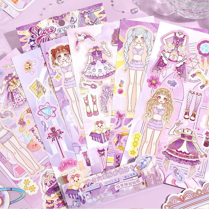 Dress - Up Dolls Sticker Packs - The Kawaii Nest