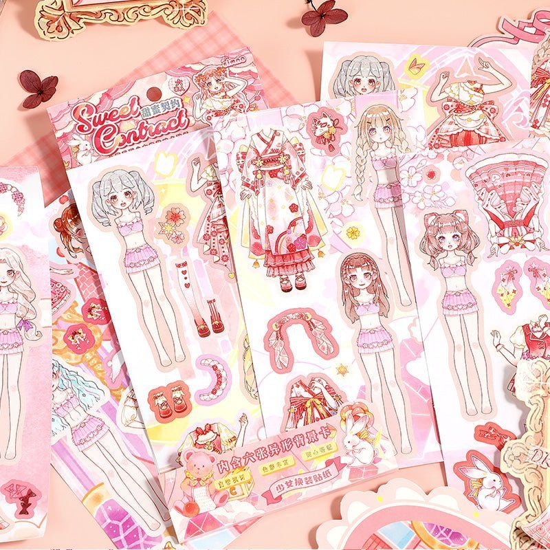 Dress - Up Dolls Sticker Packs - The Kawaii Nest