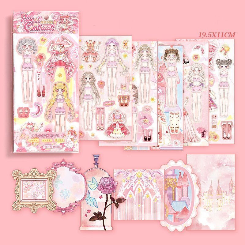 Dress - Up Dolls Sticker Packs - The Kawaii Nest