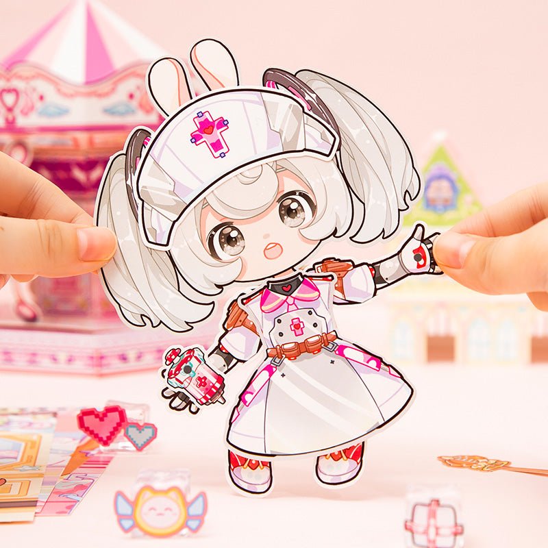 Kawaii Cyberpunk ~ Dress - Up Dolls Flip Books - The Kawaii Neststickers