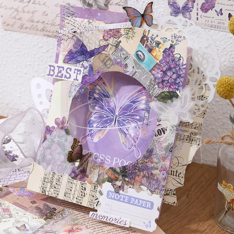 Vintage Scrapbook Pack ~ Purple Butterfly - The Kawaii Nest